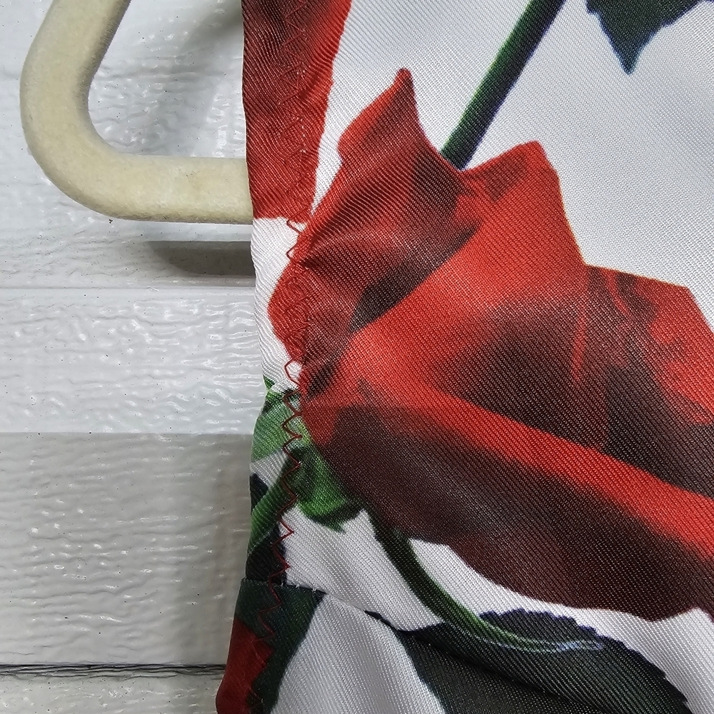 Rose Print Sleeveless Dress L Floral, Romantic, Elegant, Summer Chic - Picture 5 of 9